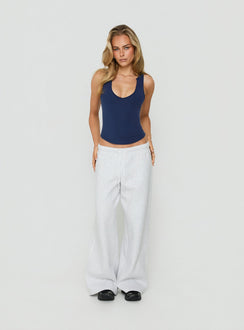 Kennah Wide Leg Sweat Pants Grey Marle