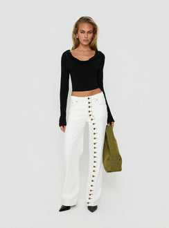 Penny Mid Rise Straight Leg Jeans White