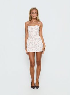 Meeley Halter Mini Dress Floral