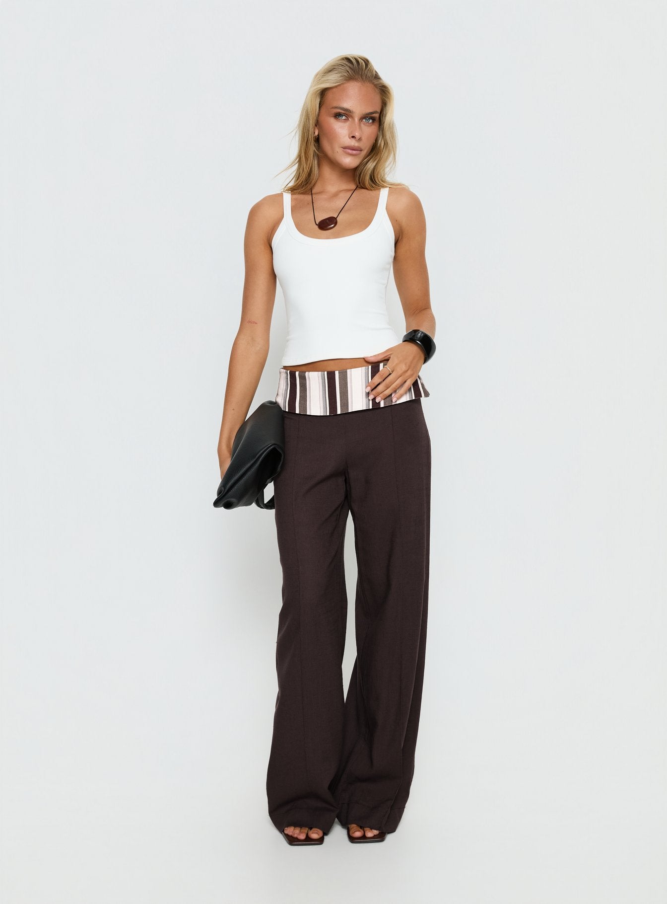 Quenlin Folded Straight Leg Pant Multi | Princess Polly