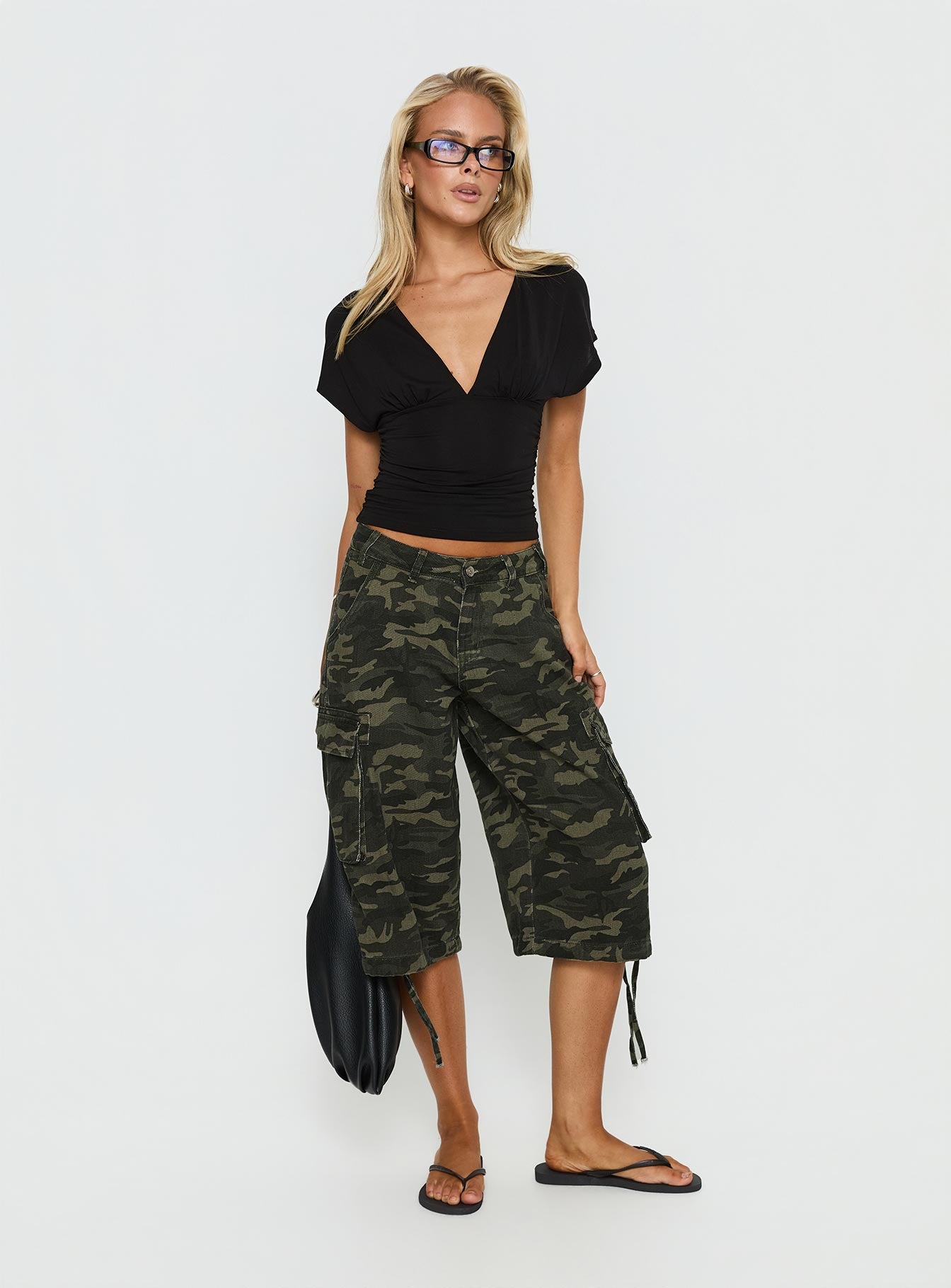 Hudsen Longline Cargo Shorts Camo | Princess Polly