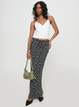   front view of model wearing Princess Polly Emily Maxi Skirt Blue / Black Floral Maxi 