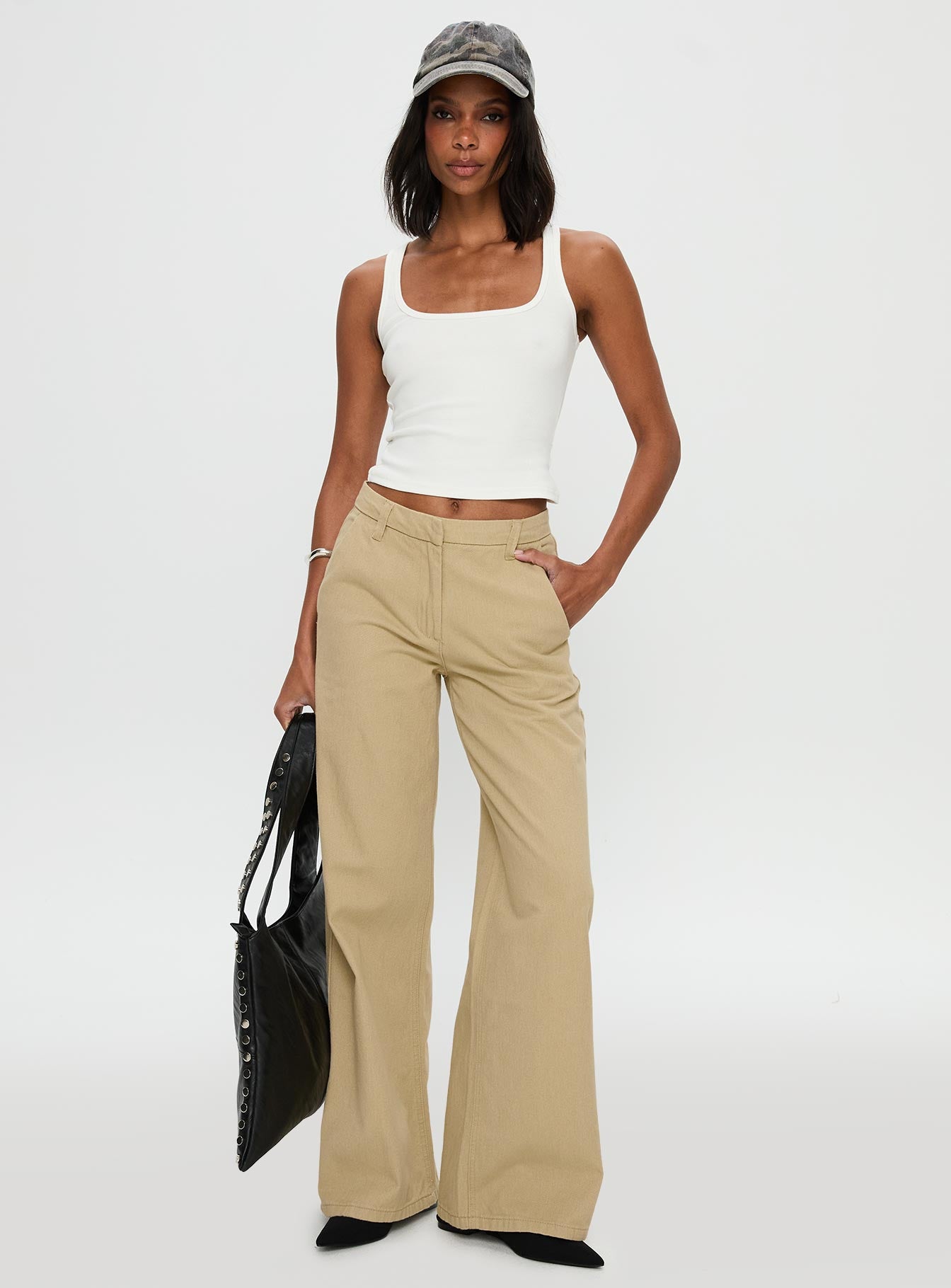 Beige Pants Wide Leg Khaki Pants Outfit Pleated Pants Outfit Khaki
