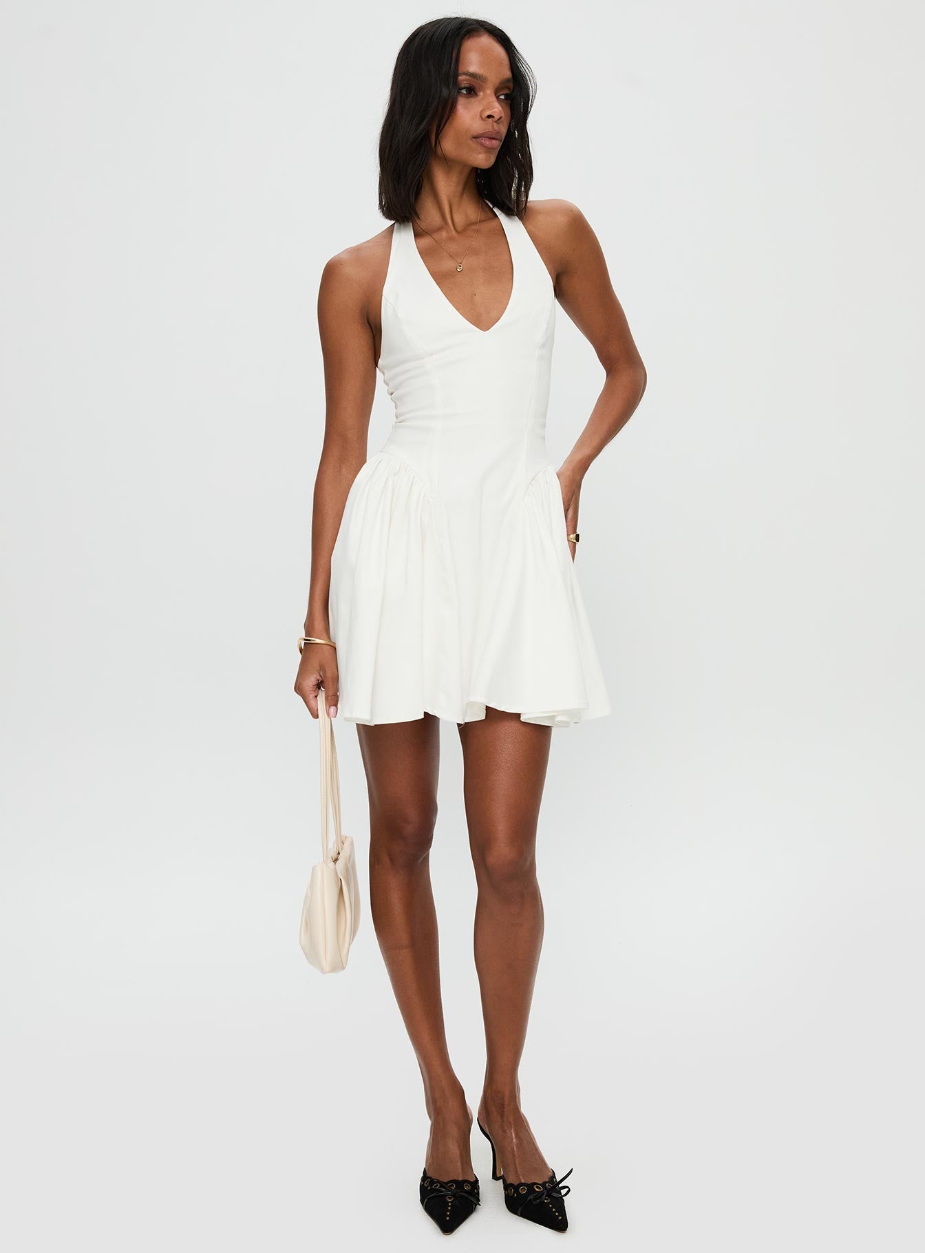 Karisse Halter Mini Dress | White | Womens | Princess Polly Karisse Halter Mini Dress | White | Womens | Princess Polly