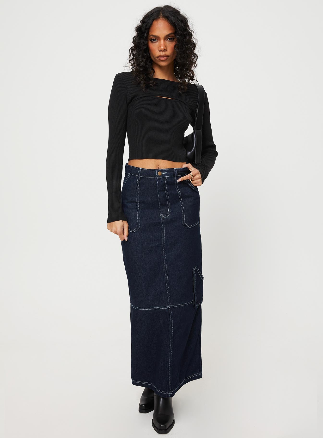 Vine maxi skirt blue