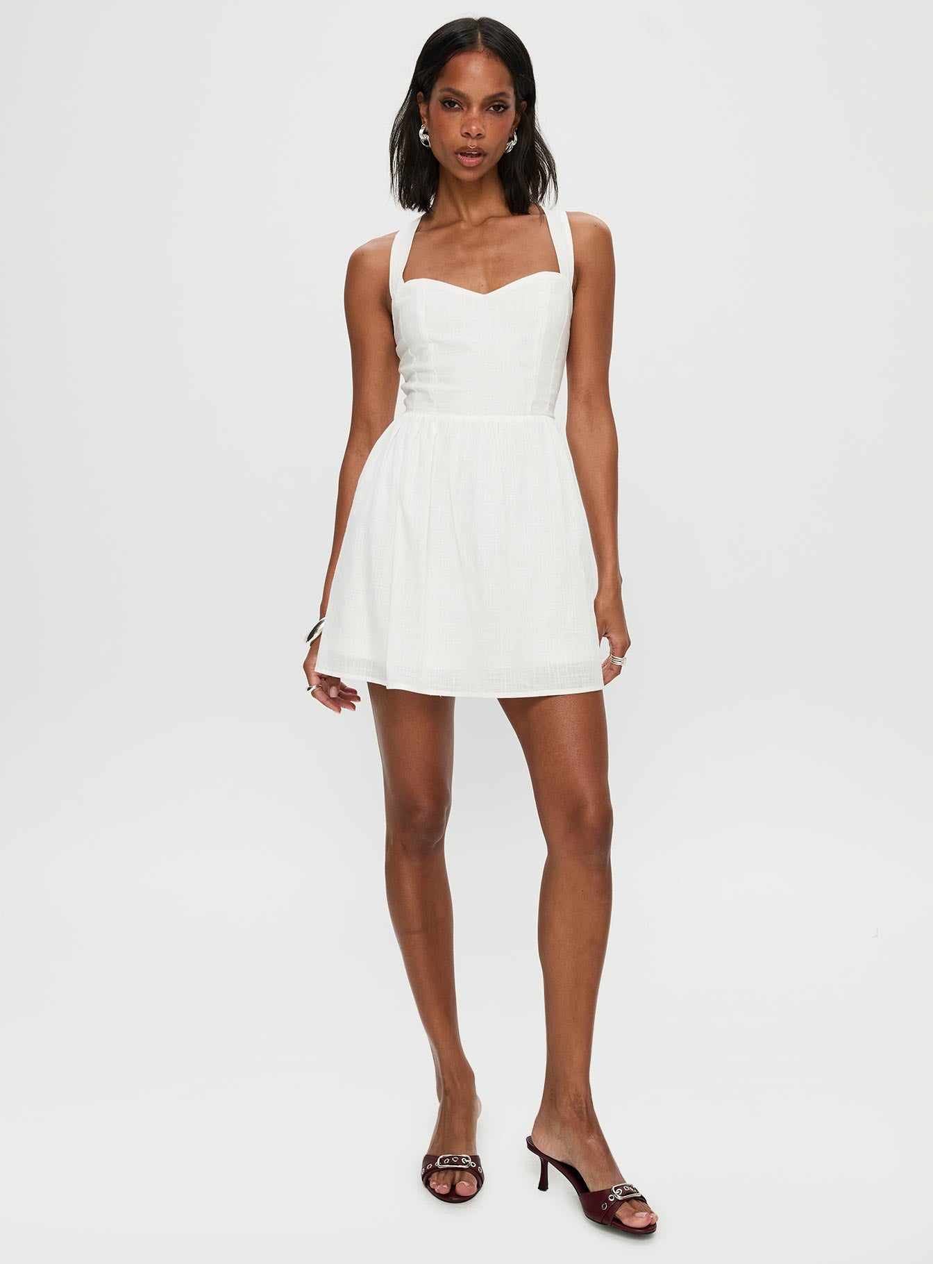 Zolena Halter Mini Dress | White | Womens | Princess Polly Zolena Halter Mini Dress | White | Womens | Princess Polly