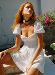 Princess Polly Sweetheart Neckline  Darso Mini Dress White