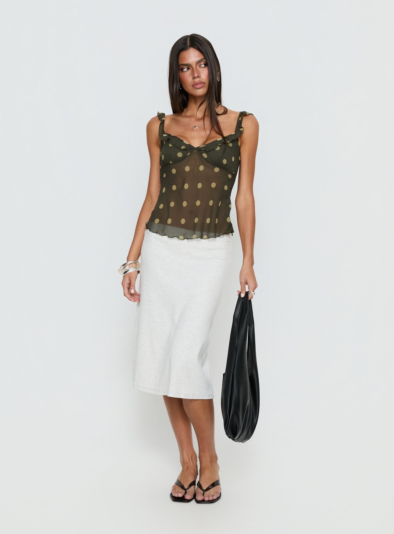 Zayliah Frill Detail Top Polka | Princess Polly