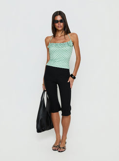 Days Of Summer Ruffle Top Mint Polka