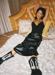Giacini Faux Leather Maxi Skirt Black
