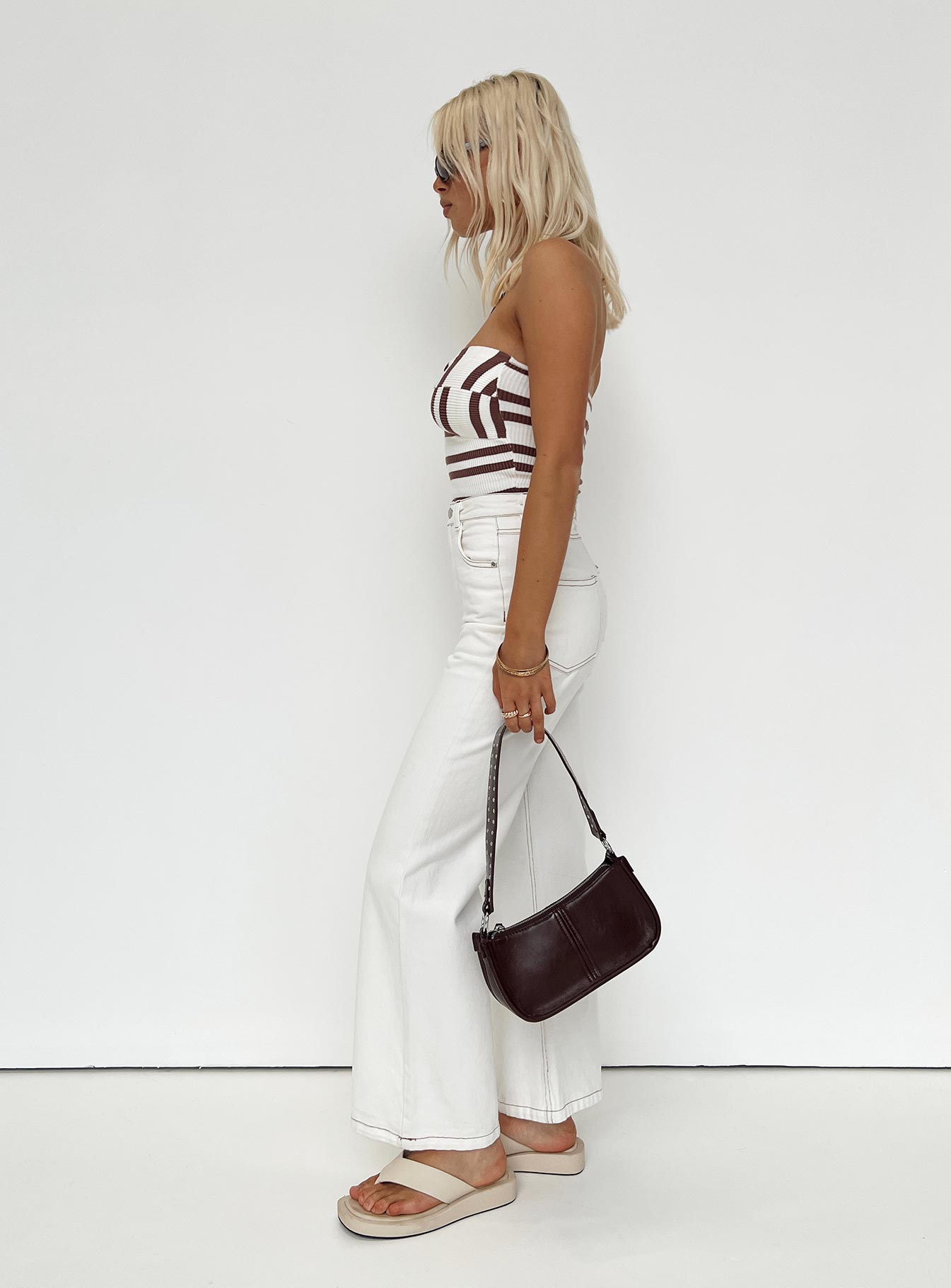 product Princess Polly High Waisted  Glazier Jeans White Denim