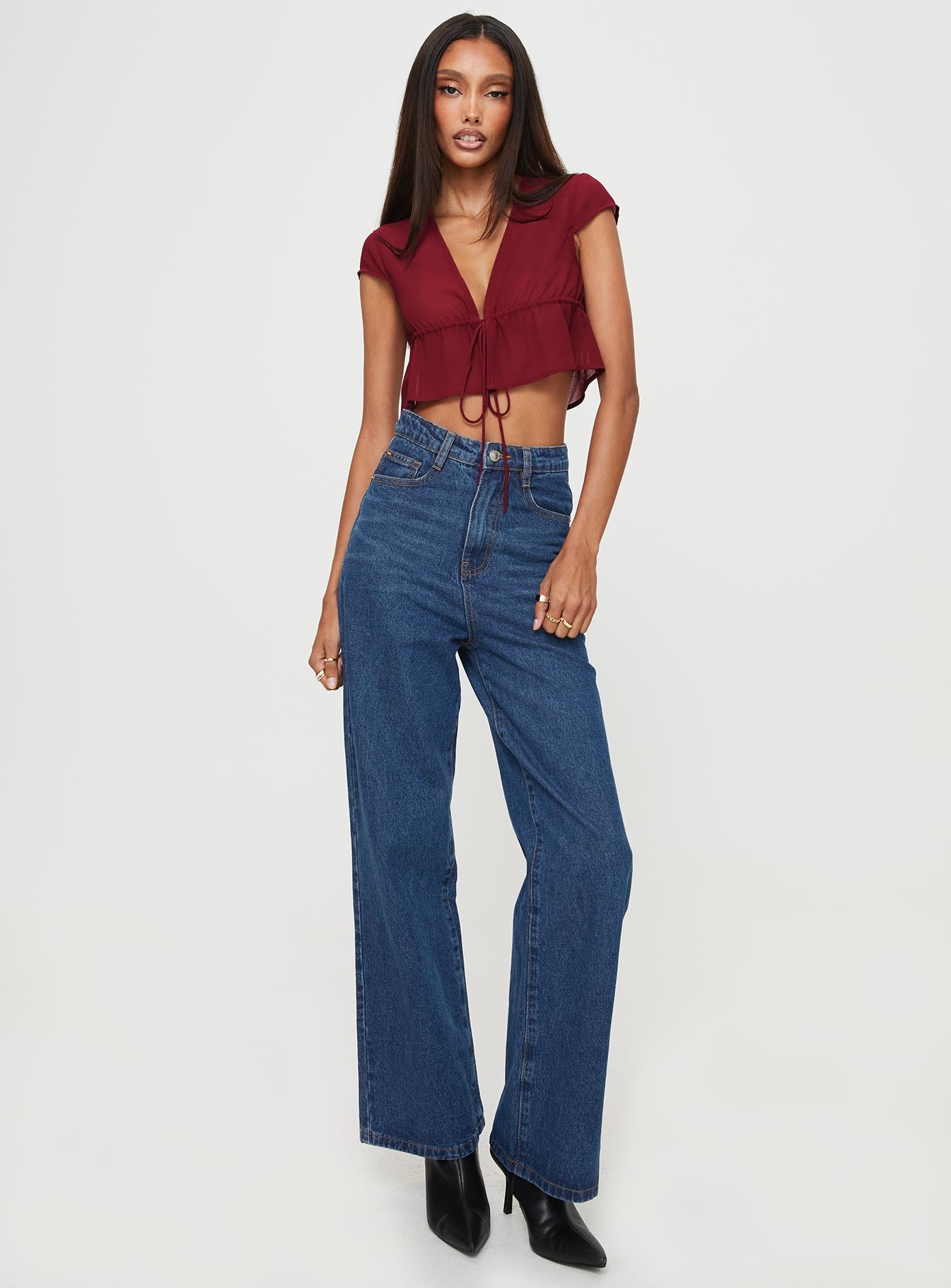 product Princess Polly High Waisted  Nicolo Jeans Mid Blue Denim