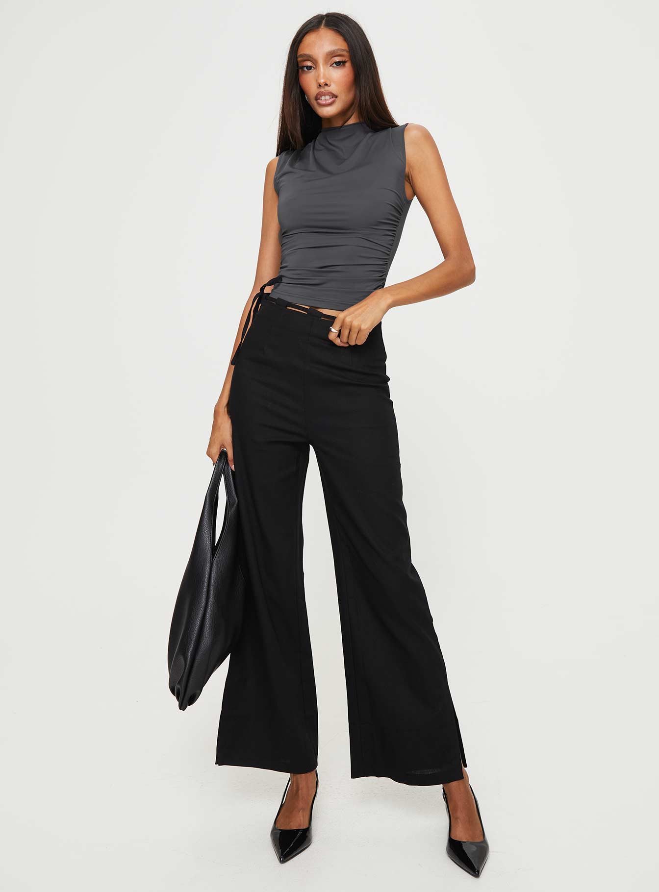 Low waist trousers - Black - Women - Gina Tricot