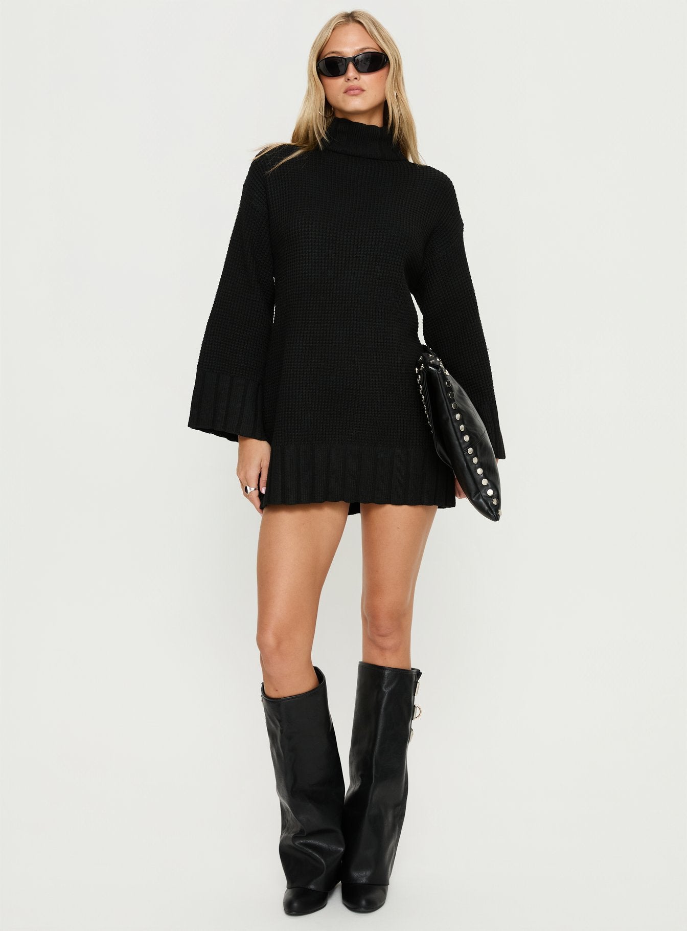 Tarin Long Sleeve Knit Mini Dress M | L | Black | Womens | Princess Polly Tarin Long Sleeve Knit Mini Dress M | L | Black | Womens | Princess Polly