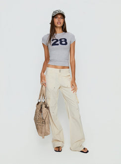 Sutin Tee Grey Marle Polka Dot