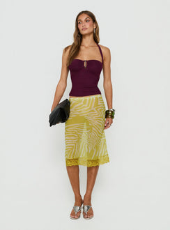 Cielo Mesh Halter Top Plum