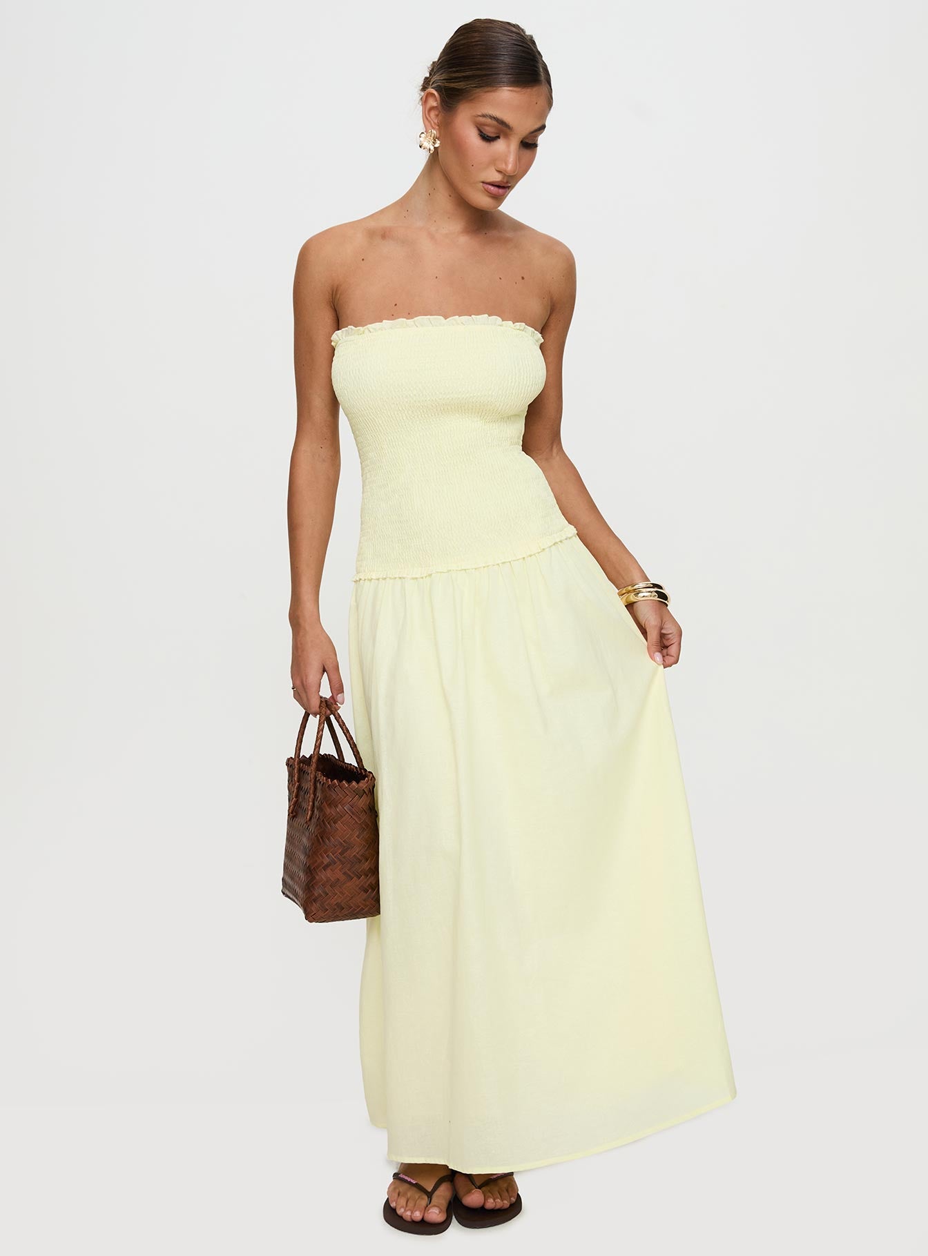 princess polly yellow maxi dress Tinsie Strapless Maxi Dress | Yellow | Womens