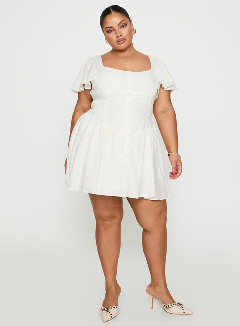 Forever More Mini Dress White Curve | Princess Polly Forever More Mini Dress White Curve | Princess Polly