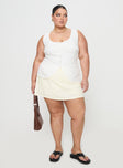 front view of model wearing Princess Polly Spirito Vest Top White Curve Sleeveless Square Neck 