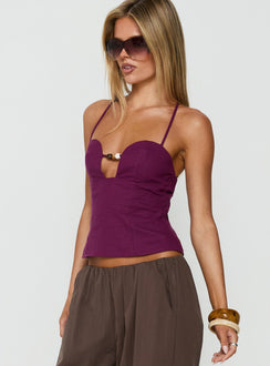 Karessa Beaded Top Plum