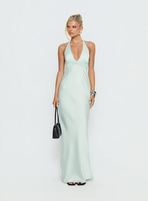 Odyssa Halter Maxi Dress Mint Green | Princess Polly Odyssa Halter Maxi Dress Mint Green | Princess Polly