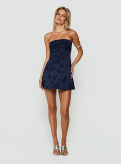 Dakhoda Strapless Mini Dress Navy