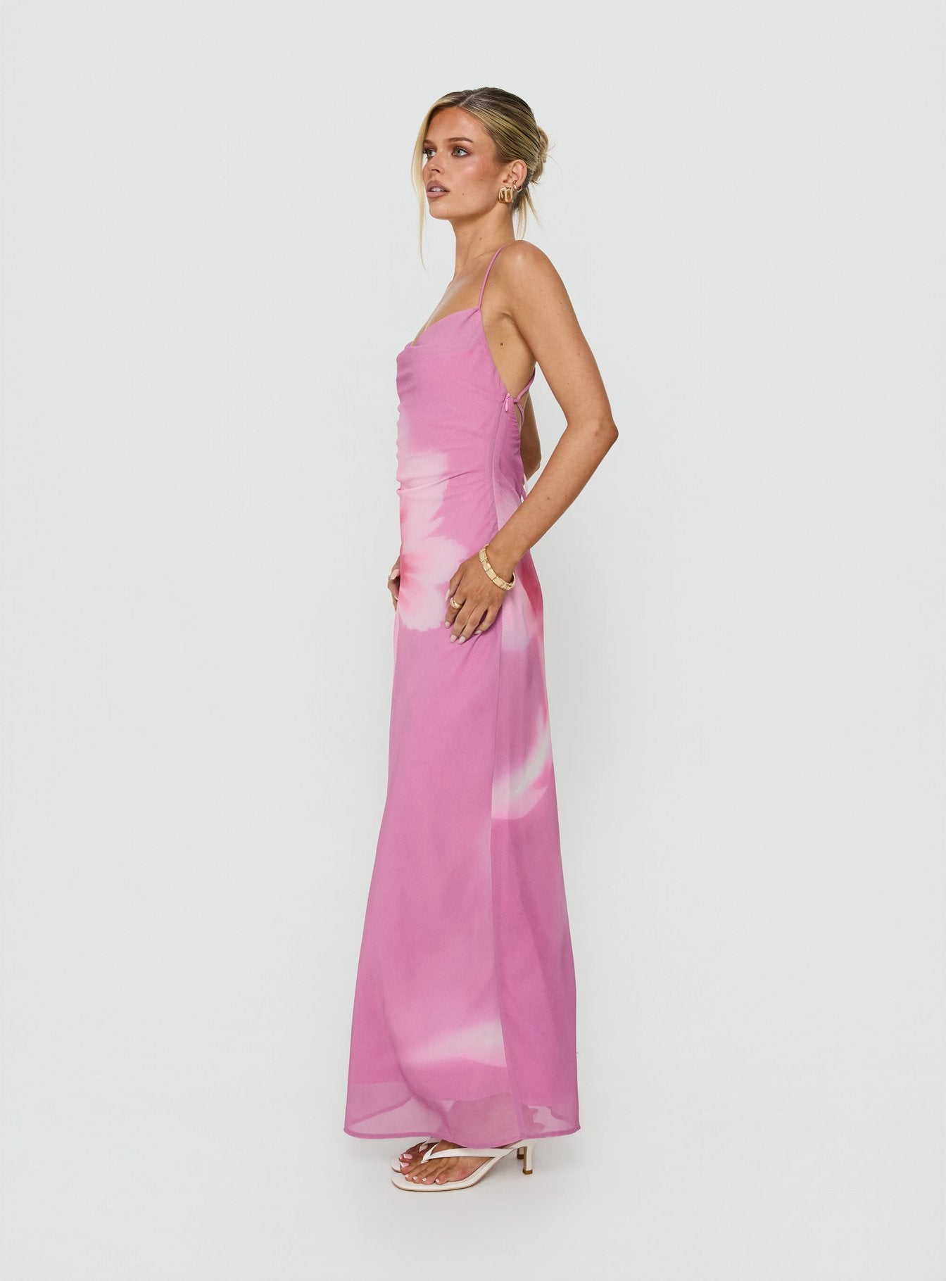 Coletta Cowl Neck Maxi Dress | Pink Floral | Womens