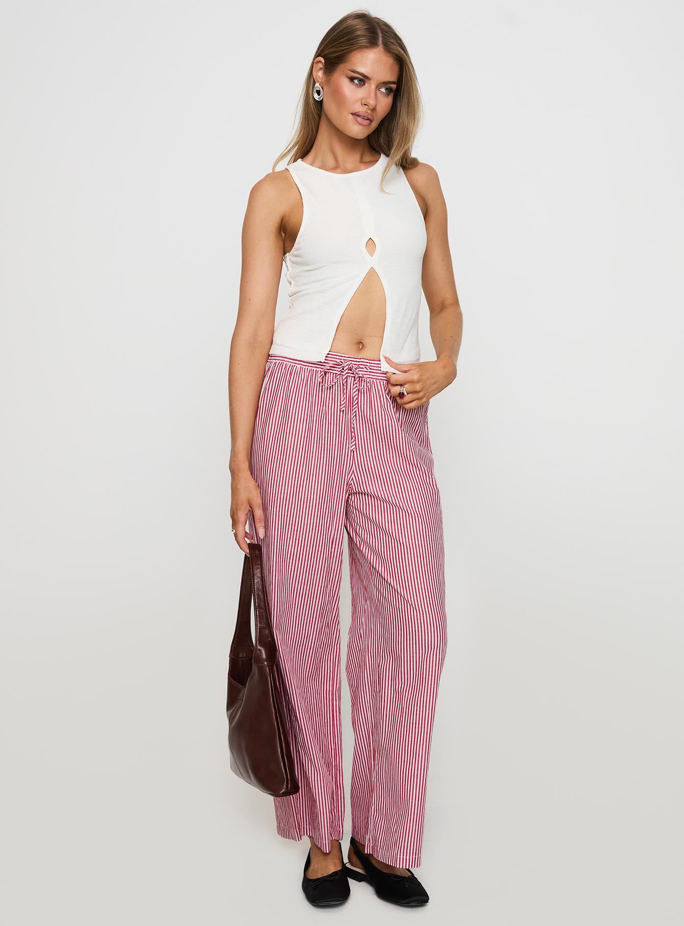 トゥデイフル　ette Stripe Trousers 38 Stripe Volume Pleated Trouser