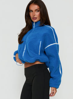 Sammee Polar Fleece Contrast Zip Through Jacket Blue / White