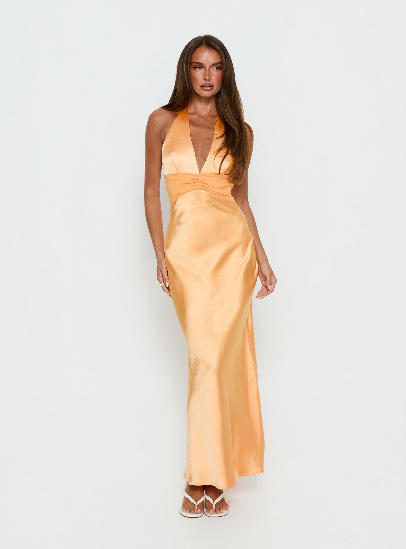 chinese dress ladies Annissa Plunge Halter Maxi Dress | Dark Brown | Womens main image 0