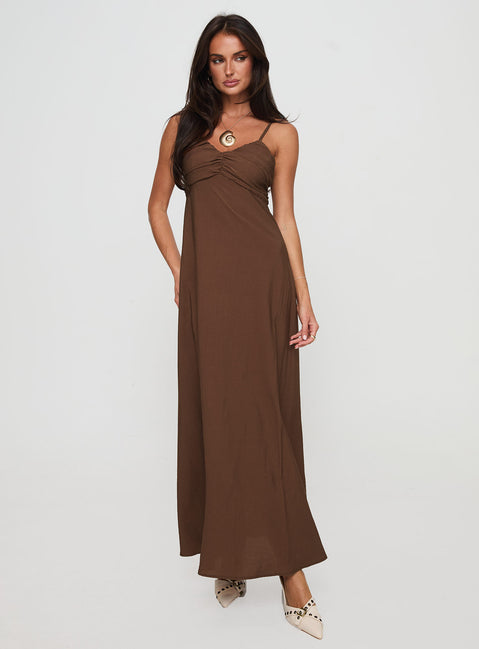 Neeka Maxi Dress Brown | Princess Polly Neeka Maxi Dress Brown | Princess Polly