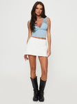 Skort Slim fitting, low rise Invisible zip fastening at back, built-in shorts, slit at side