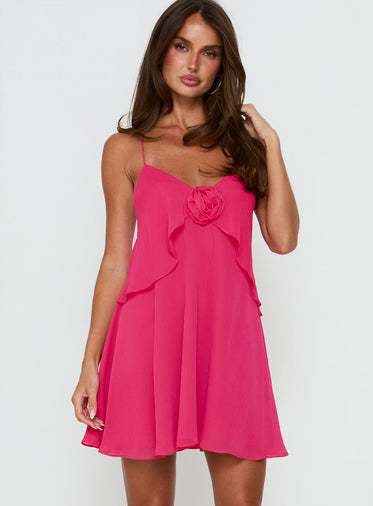 light pink dress with red shoes Red & Roses