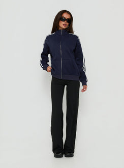 Keeran Funnel Neck Fleece Jumper Navy / White