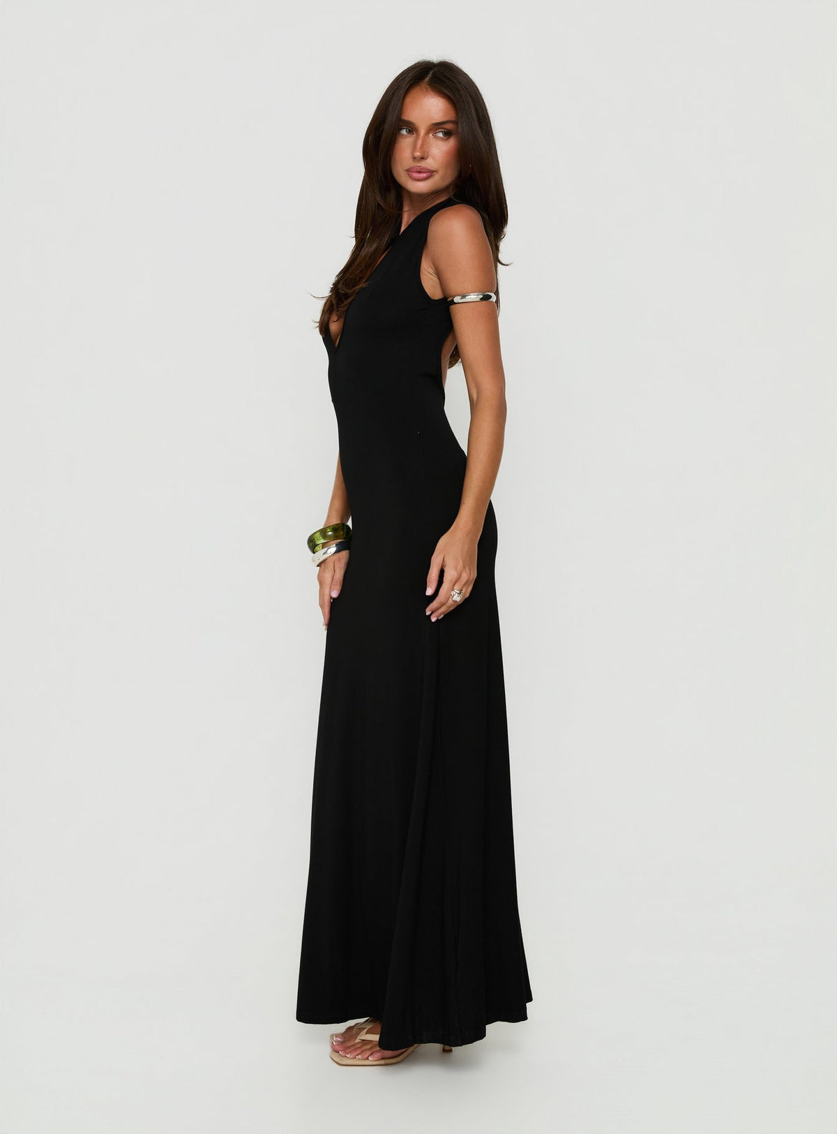 Ailany Keyhole Backless Maxi Dress Black