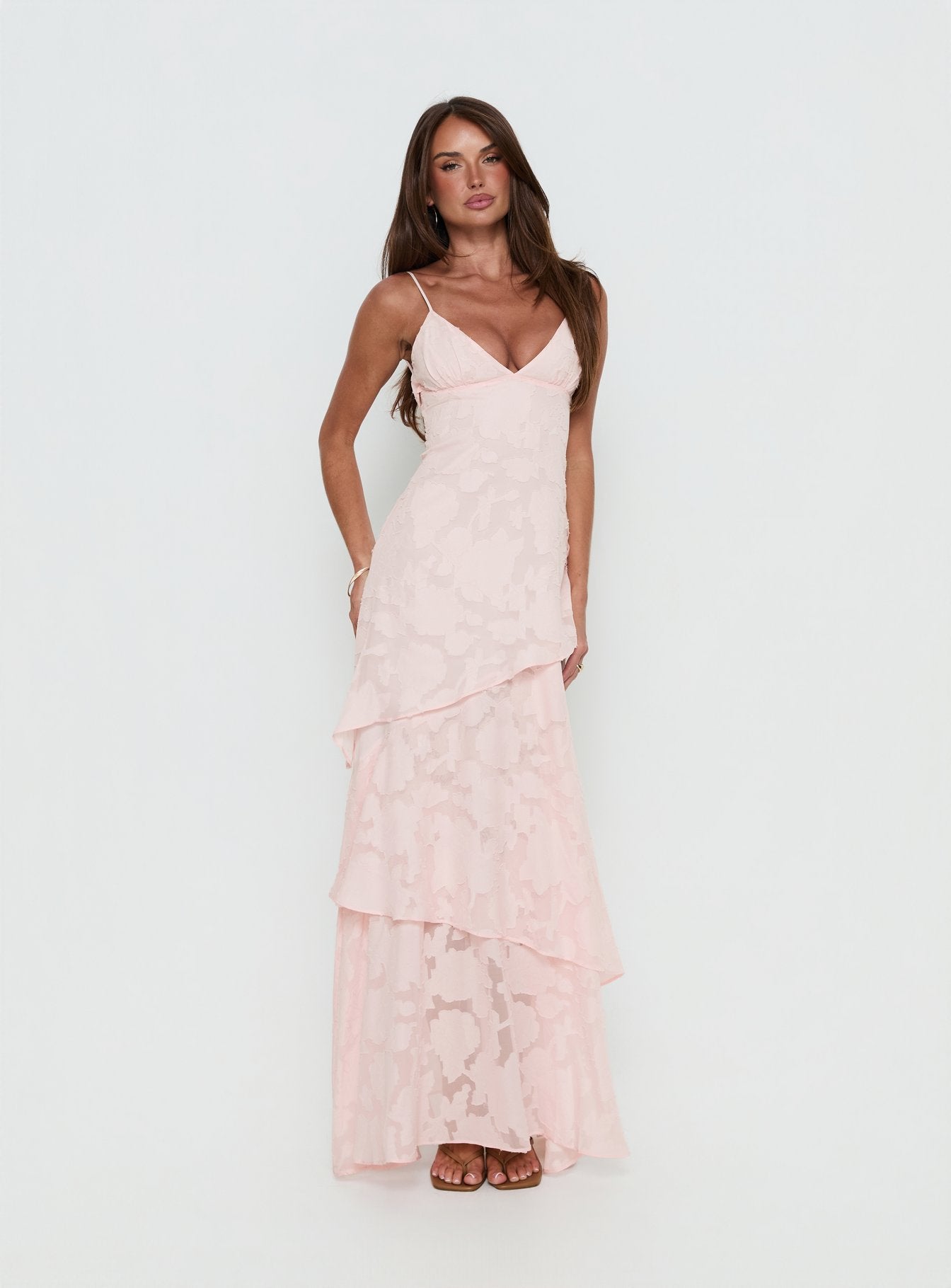 Lyricah Tiered Tie Back Maxi Dress | Princess Polly