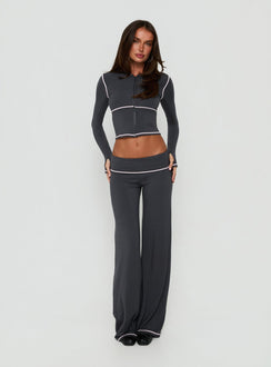 Kimberlyn Jersey Straight Leg Pants Grey