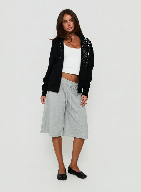 All Day Studded Oversized Hoodie Black
