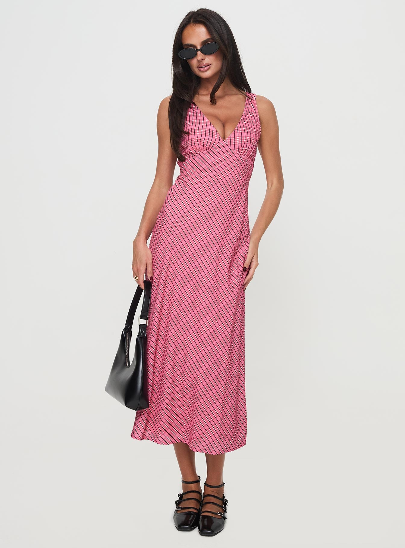 princess polly midi dress Nellie Midi Dress Pink Check
