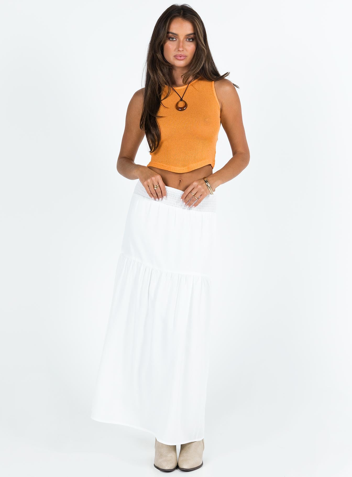 product Princess Polly Sleeveless High Neck  Corbo Top Orange