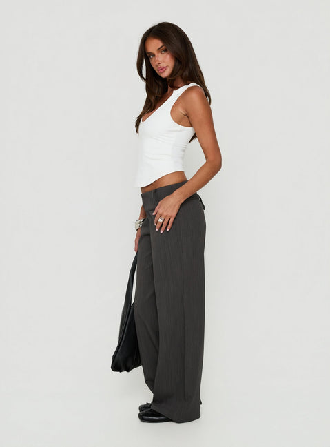 Klarika Lace Up Pants Charcoal