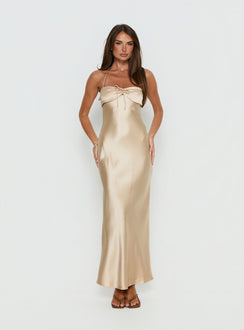 Fireproof Halter Maxi Dress | Champagne | Womens | Princess Polly Lower Impact