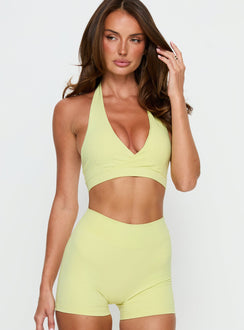 Lock In Active Halter Crop Top Lemongrass