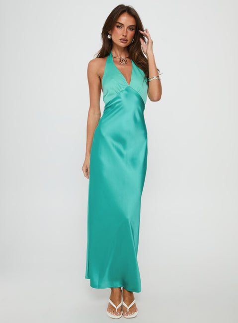 Annalia Scarf Tie Maxi Dress | Aqua | Womens | Princess Polly Annalia Scarf Tie Maxi Dress | Aqua | Womens | Princess Polly
