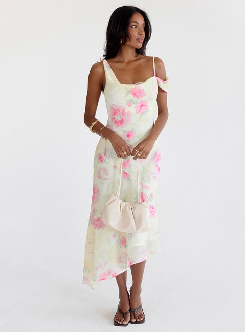 Somebody Like Me Asymmetrical Midi Dress Pink Floral | Princess Polly Somebody Like Me Asymmetrical Midi Dress Pink Floral | Princess Polly