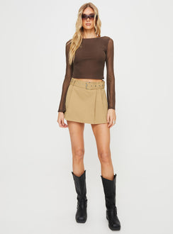 product Lio Pleated Mini Skirt Beige Princess Polly  Mini Skirts 