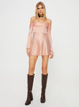 product Princess Polly Square Neck  Spotlight Long Sleeve Mini Dress Pink