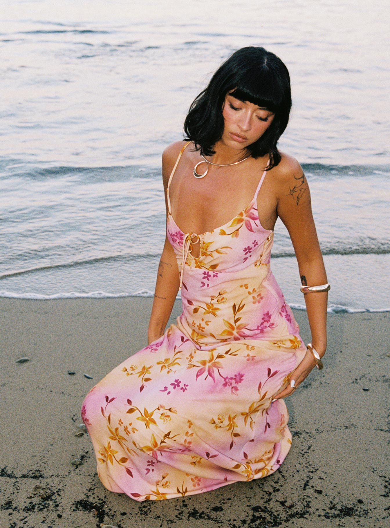 Lauraline Maxi Dress Pink / Floral | Princess Polly