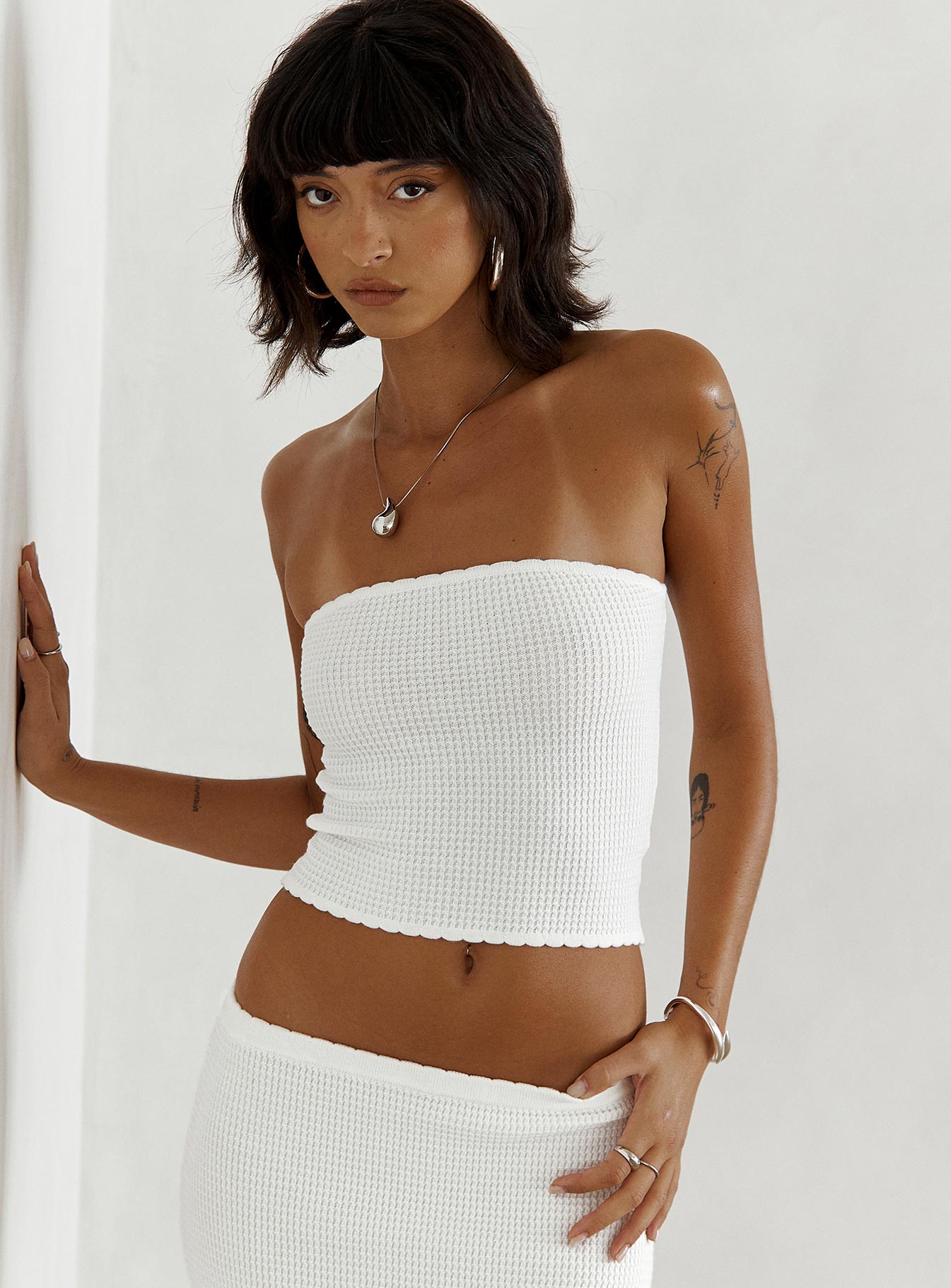 Huckle tube top white