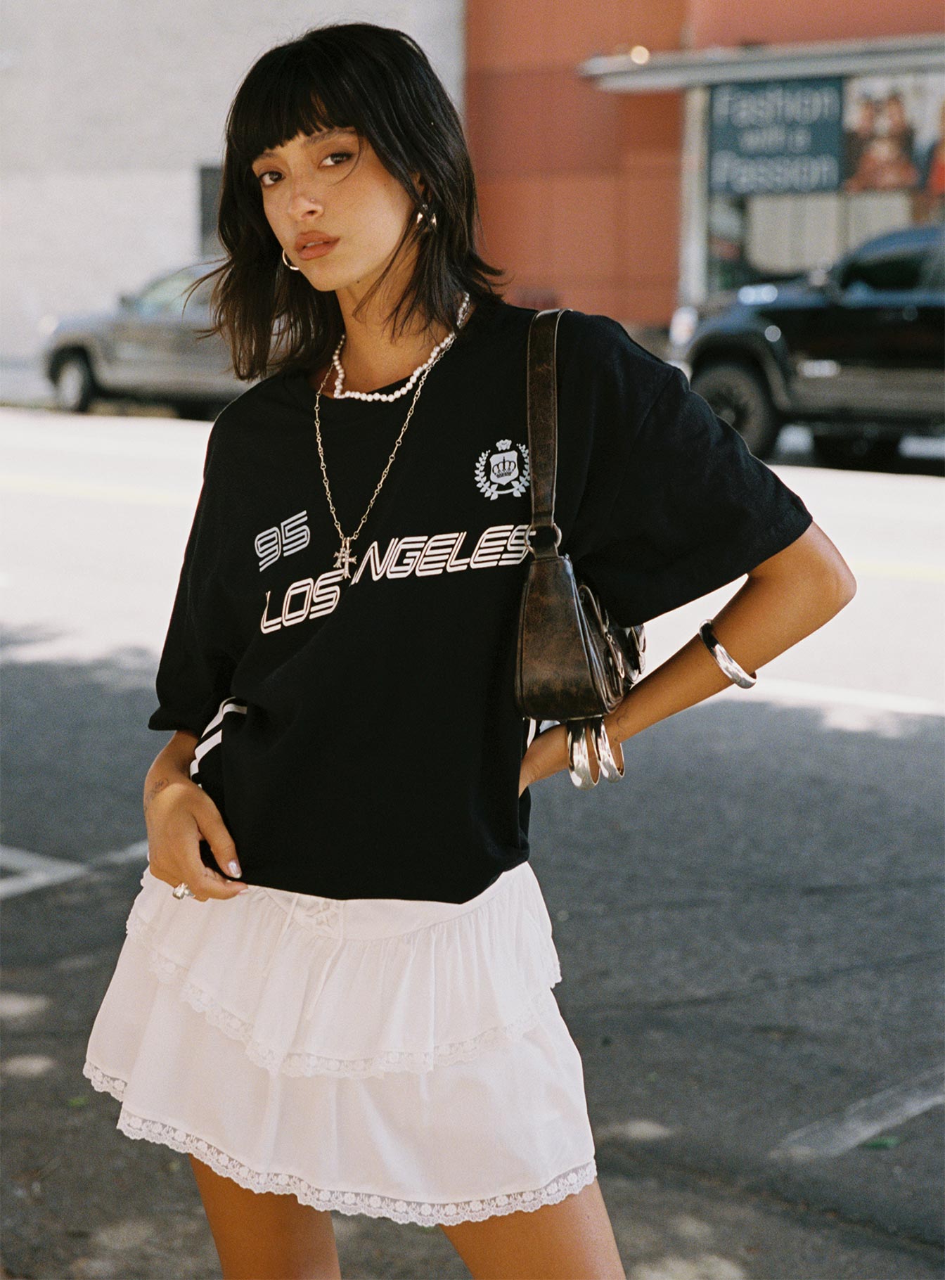 Capshaw Mini Skirt White | Princess Polly